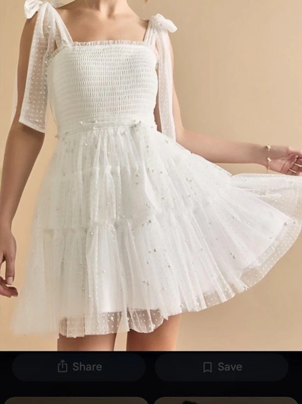 Pearl Embellished Fit And Flare Mini Dress Pearl Embellished